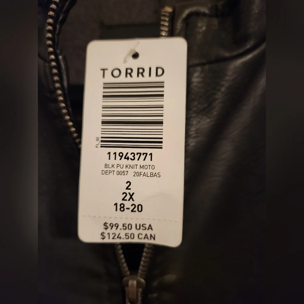 Torrid Faux Leather Collarless Moto Jacket Size 2 - Picture 5 of 8